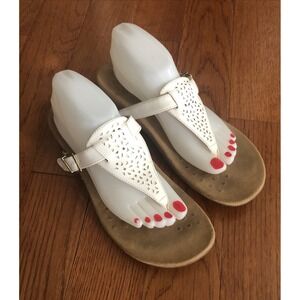 VIONIC Sandal TROPEZ White Thong Patent Leather Slide Size 10